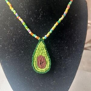 Colorful Beaded Avocado Necklace